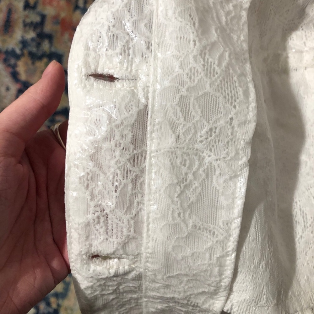 Saks Potts White Vinyl Lace Jacket - Picture 4 of 4